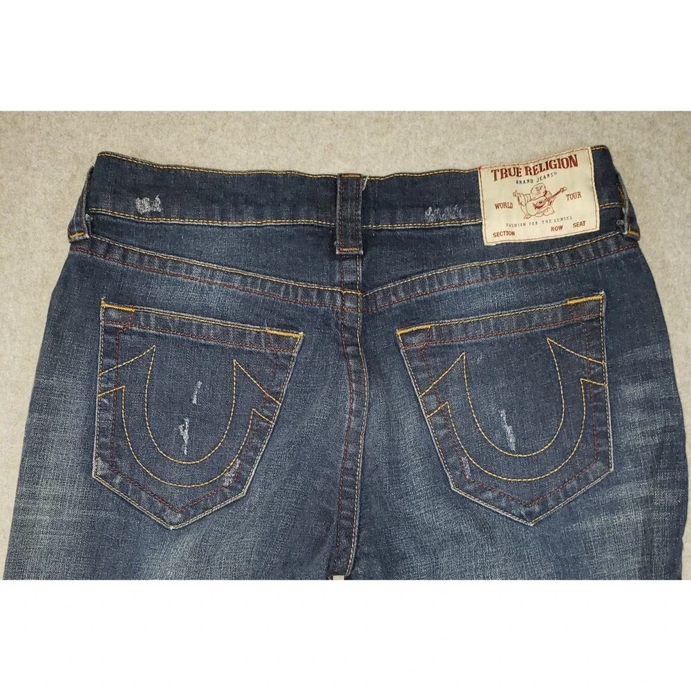 True Religion Ricky Relaxed‎ Straight Jeans Mens Dark Wash Sz 31 Waist is 33